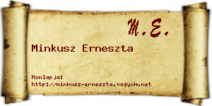 Minkusz Erneszta névjegykártya